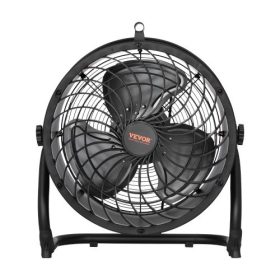   VEVOR állóventilátor, 3 sebességes, nagy sebességű, nagy teherbírású, 14 hüvelykes ipari ventilátor, 2520 CFM, 360°-ban állítható dőlésszög, 23,62 láb/másodperc légáramlás, nagy fém ventilátor, otthonra, edzőterembe, irodába, gará