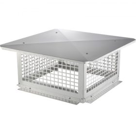   VEVOR kéményfedél, 431,8x431,8 mm, 304 rozsdamentes acél kandalló kéményfedél, nem könnyen felborítható és praktikus kiegészítőkkel és egyszerű telepítéssel, illeszkedik a hálós kéményfedőkhöz, kültéri agyag zsindelyekhez, ezüst