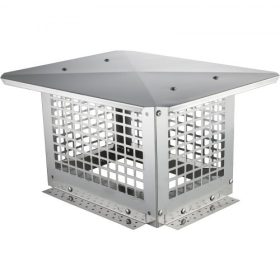   VEVOR kéményfedél 330,2 x 228,6 mm, 304 rozsdamentes acél kandalló kéményfedél, nem könnyen felborítható és praktikus tartozékokkal és egyszerű telepítéssel, illeszkedik a hálós kéményfedőkhöz, kültéri agyag zsindelyekhez, ezüst