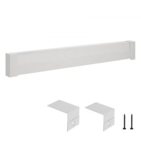   VEVOR szegélylécfűtőburkolatok, alap sorozat, 1526 mm-es standard elektromos fűtőegység előlapja otthonfelújításhoz, strapabíró acél, egyszerű telepítés hálószobába a régi burkolat cseréjére, fehér