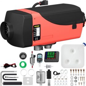  VEVOR 12V 2KW dízel légfűtő Dízel fűtőberendezés Állófűtő Levegős Dízel fűtőberendezés hangtompítóval, 10 literes tartállyal, LCD kapcsolóval autókhoz, buszokhoz, lakókocsikhoz, teherautókhoz, műszaki járművekhez