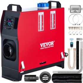   VEVOR dízelfűtő 12 V-os dízel légfűtő kipufogó 5-8 kW-os dízel légfűtő távirányítóval és LCD termosztáttal, monitorral autókhoz, teherautókhoz, lakóautókhoz, hajókhoz és buszokhoz