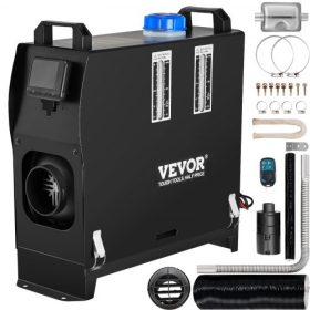   VEVOR 5-8KW-os dízel légfűtő, dízel állófűtő, all-in-one 12V-os teherautófűtő, egy kimeneti lyukkal, fekete LCD kapcsolóval, gyorsfűtésű dízelfűtő, lakókocsihoz, hajóhoz, buszhoz, autóutánfutóhoz, lakókocsihoz