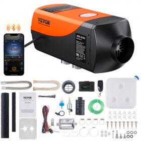   VEVOR Bluetooth alkalmazásvezérlésű dízel légfűtő, 12 V-os 2 kW-os dízelfűtő automatikus magasságállítással, távirányítóval és LCD-vel, dízel parkolófűtés lakókocsihoz, lakóautóhoz, hajóhoz