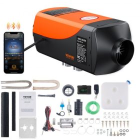   VEVOR Bluetooth alkalmazásvezérlésű dízel légfűtő, 12 V-os 5-8 kW-os dízelfűtő automatikus magasságállítással, távirányítóval és LCD-vel, dízel parkolófűtés lakókocsihoz, lakóautóhoz, hajóhoz