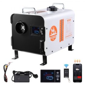   VEVOR 5-8KW-os dízelfűtő, 12V/24V-os univerzális dízel légfűtő, Bluetooth alkalmazásvezérléssel, távirányítóval és kijelzővel, szén-monoxid-riasztóval, gyors fűtésű, hordozható dízelfűtő járművekbe és kültérre