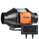 VEVOR csőventilátor, 102 mm, 129,7 CFM, csendes EC-motoros szellőztető elszívó ventilátor, hőmérséklet-páratartalom-szabályozóval hűtés fokozásához, termesztősátrakhoz, hidroponikához