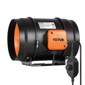   VEVOR csőventilátor, 203,2 mm, 506,2 CFM, változtatható sebességszabályozóval, csendes AC motorral, szellőztető elszívó ventilátor hűtés fokozásához, termesztősátrakhoz, hidroponikához