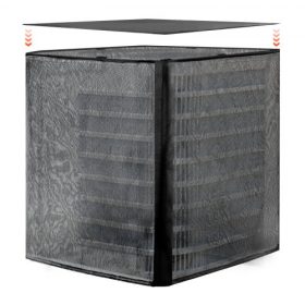   VEVOR klímaburkolat, 812 x 812 x 914 mm klímaburkolat klímaberendezéshez, kétrétegű, levehető tető, vízálló poliészter, univerzális HVAC védőburkolat kültéri klímaberendezéshez, fekete