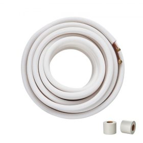   VEVOR 15240 mm-es mini osztott csővezeték-készlet, 6,4 és 9,5 mm külső átmérőjű rézcsövekkel és háromrétegű szigeteléssel, mini osztott légkondicionálókhoz, hűtőközeg- vagy fűtésszivattyú-berendezésekhez és HVAC-rendszerekhez, cso