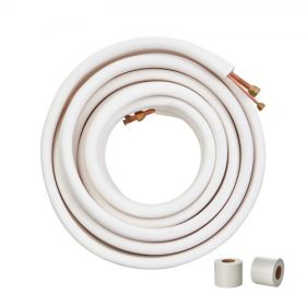   VEVOR 15240 mm-es mini osztott csővezeték-készlet, 6,4 és 12,7 mm külső átmérőjű rézcsövekkel és háromrétegű szigeteléssel, mini osztott légkondicionálókhoz, hűtőközeg- vagy fűtésszivattyú-berendezésekhez és HVAC-rendszerekhez, cs