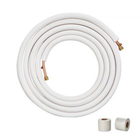   VEVOR 7620 mm-es mini osztott csővezeték-készlet, 9,5 és 15,9 mm külső átmérőjű rézcsövekkel és háromrétegű szigeteléssel, mini osztott légkondicionálókhoz, hűtőközeg- vagy fűtésszivattyú-berendezésekhez és HVAC-rendszerekhez, cso