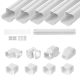 VEVOR Mini Split csővezeték készlet burkolat 76,2 mm széles 3110 mm hosszú, PVC dekoratív csővezeték burkolat klímaberendezéshez 5 egyenes csővel és teljes alkatrészekkel, könnyen telepíthető, festhető hőszivattyúkhoz, fehér