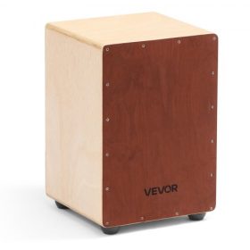   VEVOR Cajon Dobláda, Belső Pergőhuzalokkal, Kompakt és Könnyű Fa Percussion Dob, Nyírfa Dob Hangszer Szilikon Lábakkal, Kezdőknek és Profiknak, 255 x 255 x 380 mm
