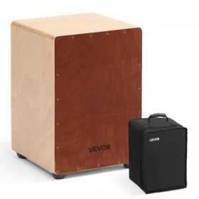   VEVOR Cajon Dobláda, Belső Pergőhuzalokkal, Könnyű Fa Ütőláda, Hordozható Nyírfa Dob Hangszer Utazótáskával, Kezdőknek és Profiknak, 305 x 305 x 430 mm