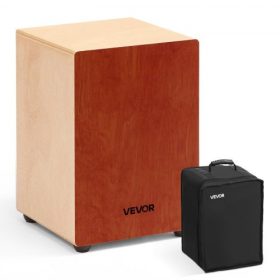   VEVOR Cajon Dobláda, Belső Gitárhúrokkal, Könnyű Fa Ütőláda, Hordozható Nyírfa Dob Hangszer Utazótáskával, Kezdőknek és Profiknak, 305 x 305 x 430 mm