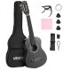VEVOR klasszikus gitár, 780 mm, fa klasszikus gitár kezdőkészlet kezdőknek, nejlon húrokkal, puhatok, heveder, hangoló, extra húrok, pengetők, capo, hársfa, gyerekeknek, lányoknak, fiúknak, diákoknak, fekete