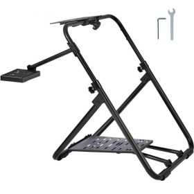   VEVOR összecsukható versenykormány-állvány, állítható magasságú univerzális talp, kompatibilis a Logitech és Thrustmaster versenykormánnyal és pedállal, strapabíró váz, standard GT/Formula ülések, hordozható