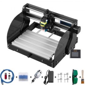   VEVOR gravírozógép 300×180×45 mm CNC router CNC 3018 Pro 15W lézergravírozó GRBL Control 3 tengelyes lézergravírozó gép, offline vezérlővel, műanyag, akril, PVC, fa faragásához