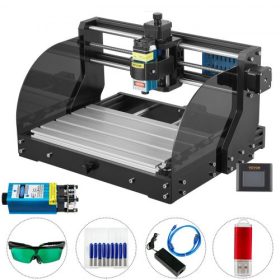   VEVOR CNC 3018 Pro CNC router 300×180×45 mm-es CNC gép 5,5W GRBL Control Mini lézergravírozó offline vezérlővel 3 tengelyes lézergravírozó gép műanyag, akril, PVC, fa marásához
