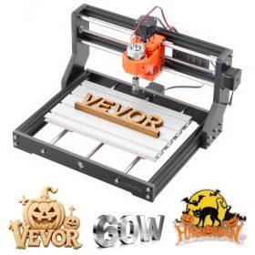   VEVOR 3018 CNC marógép, 60 W-os orsó, 3 tengelyes fagravírozó marógép, 300 x 180 x 40 mm munkaterülettel, alumíniumötvözet konstrukció, forgógomb, fa akril faragáshoz