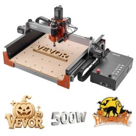   VEVOR CNC marógép, 500 W-os orsóval, 3 tengelyes fagravírozó marógép, kettős lineáris sínekkel és golyósorsóval, 400 x 400 x 95 mm munkaterülettel, szegélymaró, fa akril faragáshoz és vágáshoz