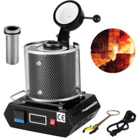   VEVOR 1KG aranyolvasztó kemence 1350W digitális olvasztókemence gép 1150℃ nemesfémek öntéséhez, finomításához, arany, ezüst, ón, alumínium olvasztásához
