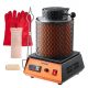 VEVOR Elektromos Olvasztókemence, 1350 W-os Elektromos Olvasztókemence Készlet, 2102℉/1150℃ Fémolvasztó gép 3 kg-os kerámia olvasztótégellyel, Aranyolvasztó Készlet Ékszerkészítéshez, Fémrudakhoz, Fém Alkatrészekhez