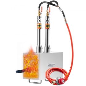   VEVOR hordozható propán kovácsműhely, 2 égős patkolókovács kovácsműhely, 2600℉ szerszám- és késkészítő kovácsműhely gázos kovácsműhelyhez, nagy kapacitású, négyzet alakú rozsdamentes acél gázos kovácsoló szerszámok és berendezések