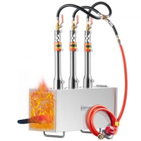   VEVOR hordozható propán kovácsműhely, 3 égős patkolókovács kovácsműhely, 2600℉ szerszám- és késkészítő kovácsműhely gázzal, nagy kapacitású, négyzet alakú rozsdamentes acél gázkovácsoló szerszámok és berendezések fémkovácsoláshoz