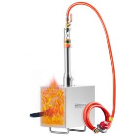   VEVOR hordozható propán kovácsműhely, 1 égős patkolókovács kovácsműhely, 2600℉ szerszám- és késkészítő kovácsműhely gázos kovácsműhelyhez, nagy kapacitású, négyzet alakú rozsdamentes acél gázos kovácsoló szerszámok és berendezések