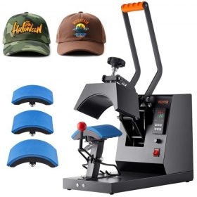   VEVOR Hat Heat Press, 4 az 1-ben sapkás hőprésgép, 6x3 hüvelykes kagylós szublimációs transzfer, LCD digitális időzítő hőmérséklet-szabályozás 4db ívelt fűtőelemmel (6x3/6.7x2.7/6.7x2.7/8.1x3.5)