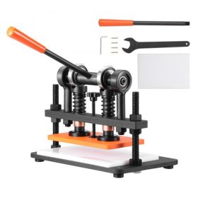   VEVOR bőrvágó gép, 10,2 x 5,9 hüvelykes dombornyomó lapos kézi vágószerszám, 0,47 hüvelykes nyomású bőr dombornyomó gép, kettős vezetőtengelyű vágógép különféle anyagokhoz