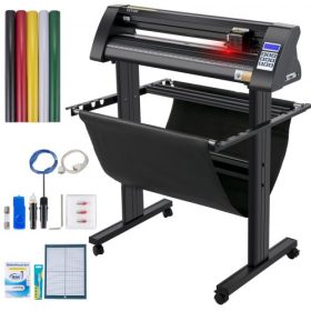   VEVOR vinilvágó, 870 mm-es vinil plotter, LED-es képernyős plottervágó, félautomata beépített optikai szem a pontos vezetéshez, kompatibilis a Windows rendszerhez készült SignMaster szoftverrel, állvánnyal