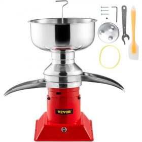   VEVOR tejszín centrifugális szeparátor, 100L/h teljesítmény, 304 rozsdamentes acél tejszínszeparátor 5L tejtálkapacitással, 10500RPM forgási sebesség, tejlefölöző friss kecsketejből, piros