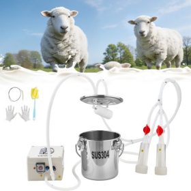   VEVOR kecskefejőgép, 0,8 gallon / 3 literes élelmiszeripari rozsdamentes acél vödör, 5200 mAh-s újratölthető akkumulátorral, 2 fejőcsészével, vezeték nélküli, hordozható pulzációs vákuumos elektromos fejőgép, kizárólag kecskék szá