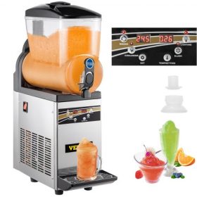  VEVOR kereskedelmi slushy gép, 15 literes egytartályos fagyasztott italkészítő gép, 60 csésze rozsdamentes acél margarita smoothie smoothie smoothie készítő, slushie készítő otthoni parti éttermek kávézók és bárok számára