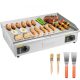 VEVOR kereskedelmi elektromos grillsütő, 725 x 400 mm, 4400 W, 50-300 °C állítható hőmérséklet-szabályozással, rozsdamentes acél munkalapra szerelhető, teljesen lapos tetejű grillsütő 2 spatulával és 2 kefével, steakhez és palacsi