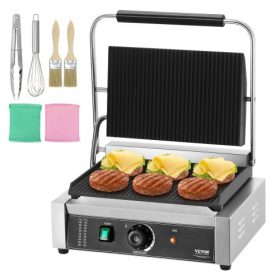   VEVOR Kereskedelmi Panini Press Grill elektromos szendvicssütő sütőlap 14"x9