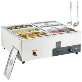   VEVOR kereskedelmi elektromos ételmelegítő pulton elhelyezhető büfé 6*8 literes pan Bain Marie