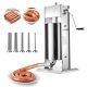 VEVOR kézi kolbásztöltő, 15 literes függőleges hústöltő, nagy teherbírású kolbászbél-töltőgép, kétsebességes rozsdamentes acél töltő 5 töltőcsővel, kereskedelmi és otthoni használatra