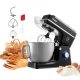 VEVOR álló mixer, 8.3QT tésztakeverő, 1400W 6+P sebességfokozatú dönthető fejű ételmixer rozsdamentes acél tállal, dagasztóhoroggal, drótkeverővel, lapos keverővel, kaparóval, háztartási álló mixer sütéshez és keveréshez, fekete