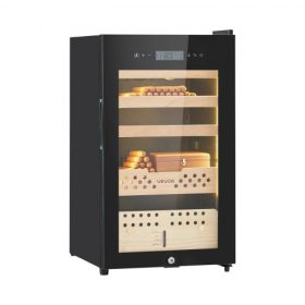   VEVOR Elektromos Humidor, 70L, 400 db-os Elektromos Szivar Humidor Szekrény Kompresszoros Hűtéssel, Állandó Páratartalom és Hőmérséklet Szabályozással, Spanyol Cédrusfa Polcokkal és Fiókokkal, 4 Réteges, Háztartási Használatra