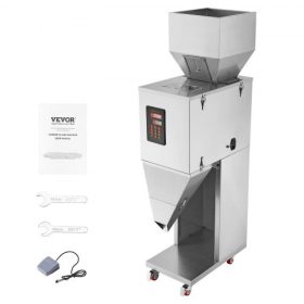   VEVOR részecsketöltő gép, 0,044-11 font/20-5000 g, automatikus töltőgép lábpedállal, rozsdamentes acél mérőtöltő gép, mérőtöltő babhoz, magvakhoz, gabonákhoz, teához, granulátum csomagoláshoz