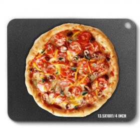   VEVOR pizzaacél, 13,5" x 10" x 1/4" pizzaacél lemez sütőhöz, előfűszerezett szénacél pizzasütőkő 20-szor nagyobb vezetőképességgel, strapabíró pizzatálca kültéri grillezéshez, beltéri sütőhöz