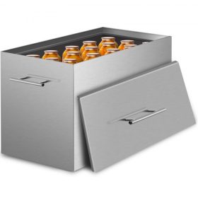   VEVOR vízfürdős befőzőedény, 15 literes főzőedény, forrásban lévő vízhez való befőzőedény 2 befőzőráccsal, 304-es élelmiszeripari minőségű rozsdamentes acélból készült nagyméretű levesedény, lapos aljú, szálcsiszolt befőzőedény, 1