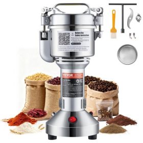   VEVOR 150g elektromos gabonaőrlő, nagy sebességű, 850 W-os kereskedelmi fűszerőrlők, rozsdamentes acél porítópor gép, száraz gabonákhoz, fűszerekhez, gabonafélékhez, kávéhoz, kukoricához, borshoz, egyenes típus