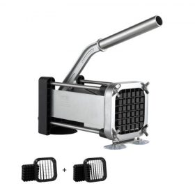   VEVOR sült krumpli vágó, burgonyaszeletelő 1/2 hüvelykes és 3/8 hüvelykes rozsdamentes acél pengékkel, kézi burgonyavágó aprító tapadókorongokkal, kiváló burgonyához, sült krumplihoz, uborkához, zöldségekhez, sárgarépához