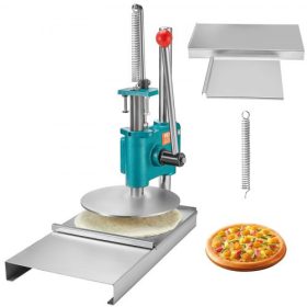   VEVOR kézi pizzatészta-présgép, 9,5 hüvelykes/24 cm-es háztartási pizzatészta, rozsdamentes acél pizzaprés, kereskedelmi chapati lapos pizzatészta-préslap, állítható magasságú pizzaformázó gép
