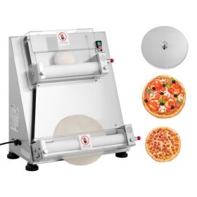   VEVOR pizzatészta-nyújtó, 3-16 hüvelykes félautomata rozsdamentes acél pizzaprés, kereskedelmi elektromos 390 W-os tésztakészítő gép, óránként 260 db, állítható vastagság, tésztaprés fedéllel